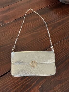 Tory Burch Metallic Gold Chain Shoulder Clutch